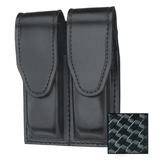Gould & Goodrich Double Mag Case with Hidden Snap Basket Weave Black