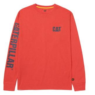 Men's CAT Long Sleeve Trademark Banner T-Shirt Tangerine