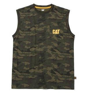 Men's CAT Trademark Sleeveless Pocket T-Shirt Night Camo