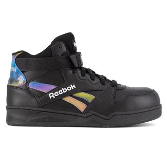 Women's Reebok BB4500 High Top Work Sneaker Composite Toe Black / Holographic Spectrum