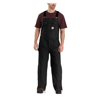 Men's Carhartt Insulated Relaxed Fit Duck 3 Warmest Rating Bib Overalls Black