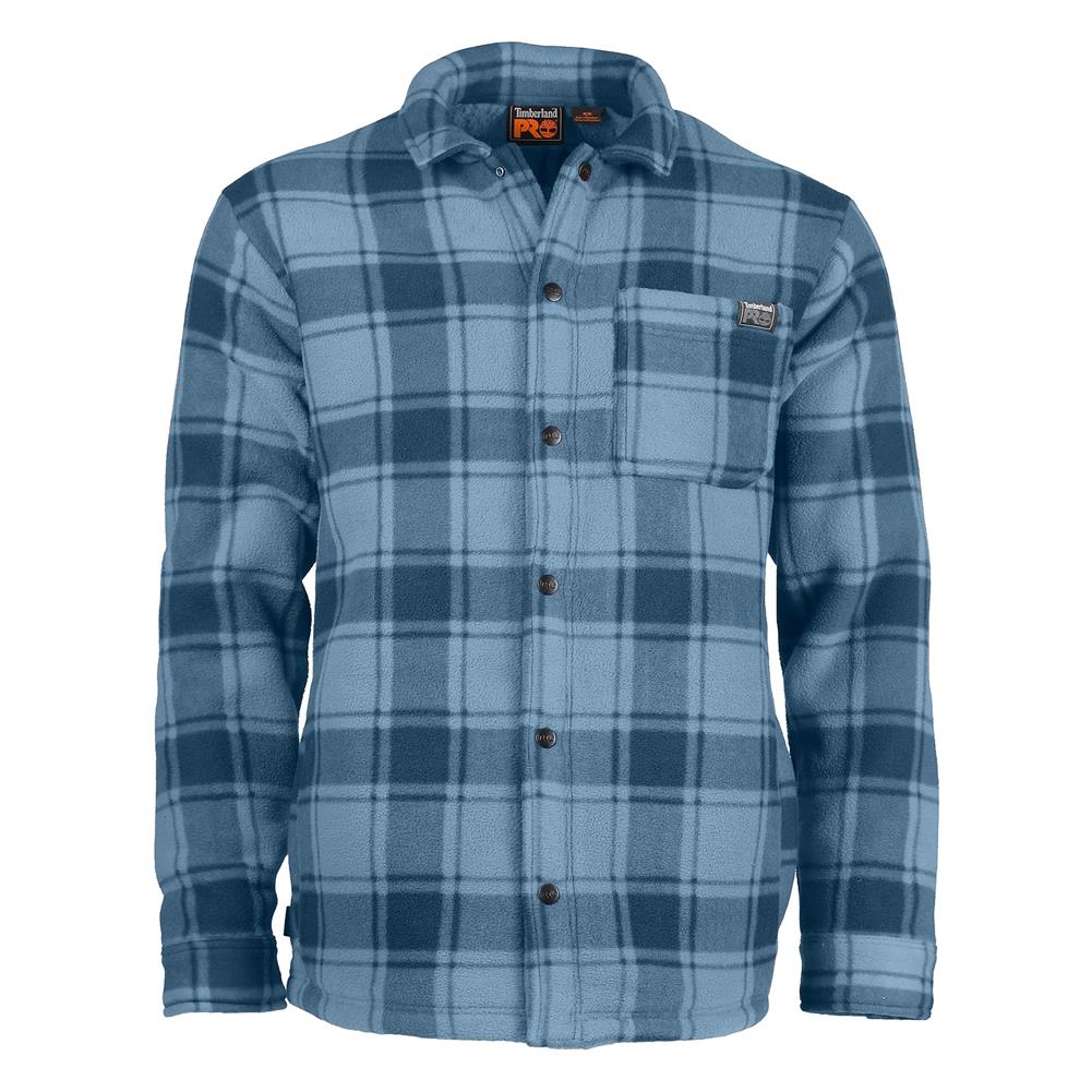 Timberland Pro Men s Gritman Check Heavyweight Fleece Shirt in Vintage Indigo Tartan
