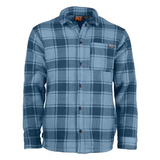 Men's Timberland PRO Gritman Check Heavyweight Fleece Shirt Jacket Vintage Indigo Tartan