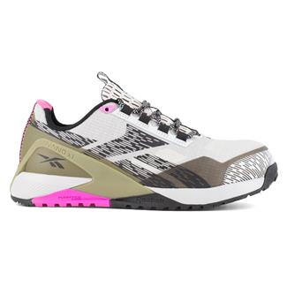 Women's Reebok Nano X1 Adventure Work Composite Toe Silver / Army Green / Pink