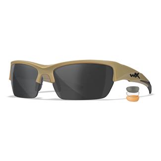 Wiley X Valor Matte Tan (frame) - Smoke Gray / Clear / Light Rust (3 Lenses)