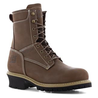 Men's Frye Supply 8" Logger Composite Toe Waterproof Boots Dark Brown