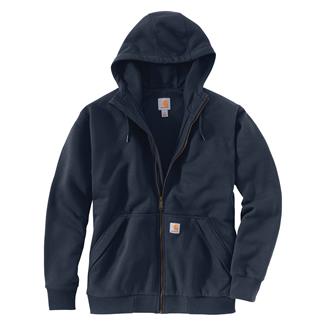 Men's Carhartt Rain Defender Loose Fit Midweight Thermal-Lined Full-Zip Sweatshirt New Navy