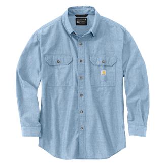 Men's Carhartt Loose Fit Midweight Chambray Long-Sleeve Shirt Blue Chambray