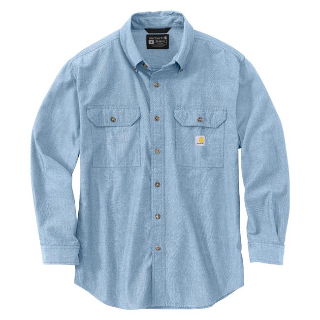 Men's Carhartt Loose Fit Midweight Chambray Long-Sleeve Shirt | WorkBoots.com Men's Carhartt Loose Fit Midweight Chambray Long-Sleeve Shirt | WorkBoots.com