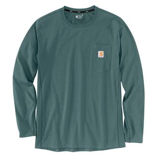 Men's Carhartt Force Relaxed Fit Midweight Long Sleeve Pocket T-Shirt Sea Pine