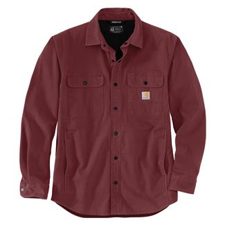 Men's Carhartt Rugged Flex Relaxed Fit Canvas Fleece-Lined Shirt Jac Sable