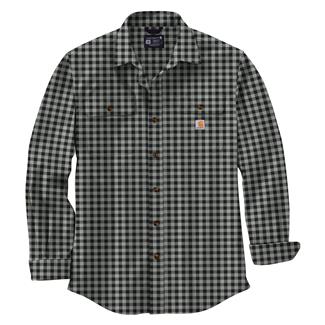 Men's Carhartt Loose Fit Heavyweight Flannel Long-Sleeve Plaid Shirt Blue Fox