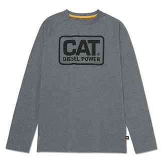 Men's CAT Diesel Power Long Sleeve T-Shirt Dark Heather Gray