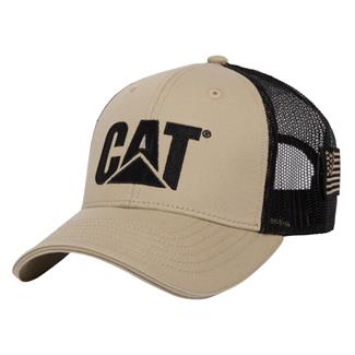 CAT Logo Flag Hat Khaki