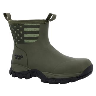 Men's Georgia 8" Patriotic Rubber Waterproof Boots Olive