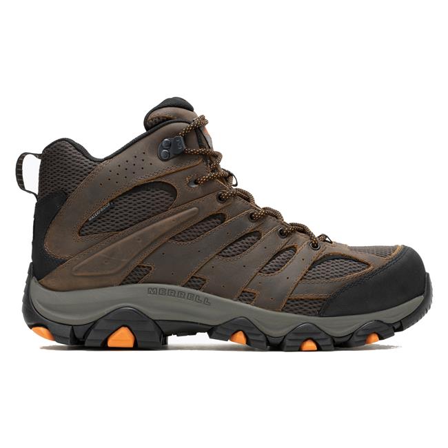 Men s Merrell Work Moab Vertex 2 Mid Waterproof Composite Toe Boots Work Boots Superstore WorkBoots