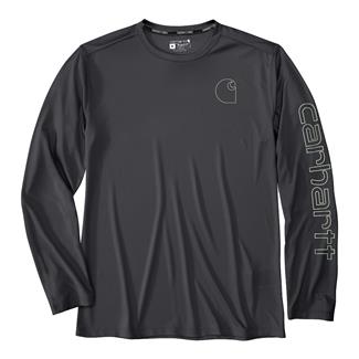 Men's Carhartt Force Sun Defender Lightweight Long-Sleeve Logo Graphic T-Shirt Steel