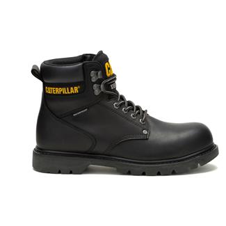 Men's CAT Second Shift Steel Toe Waterproof Boots Black