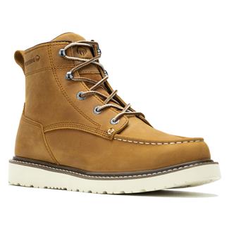 Men's Wolverine 6" Unlined Moc Toe Trade Wedge Work Boots Tan