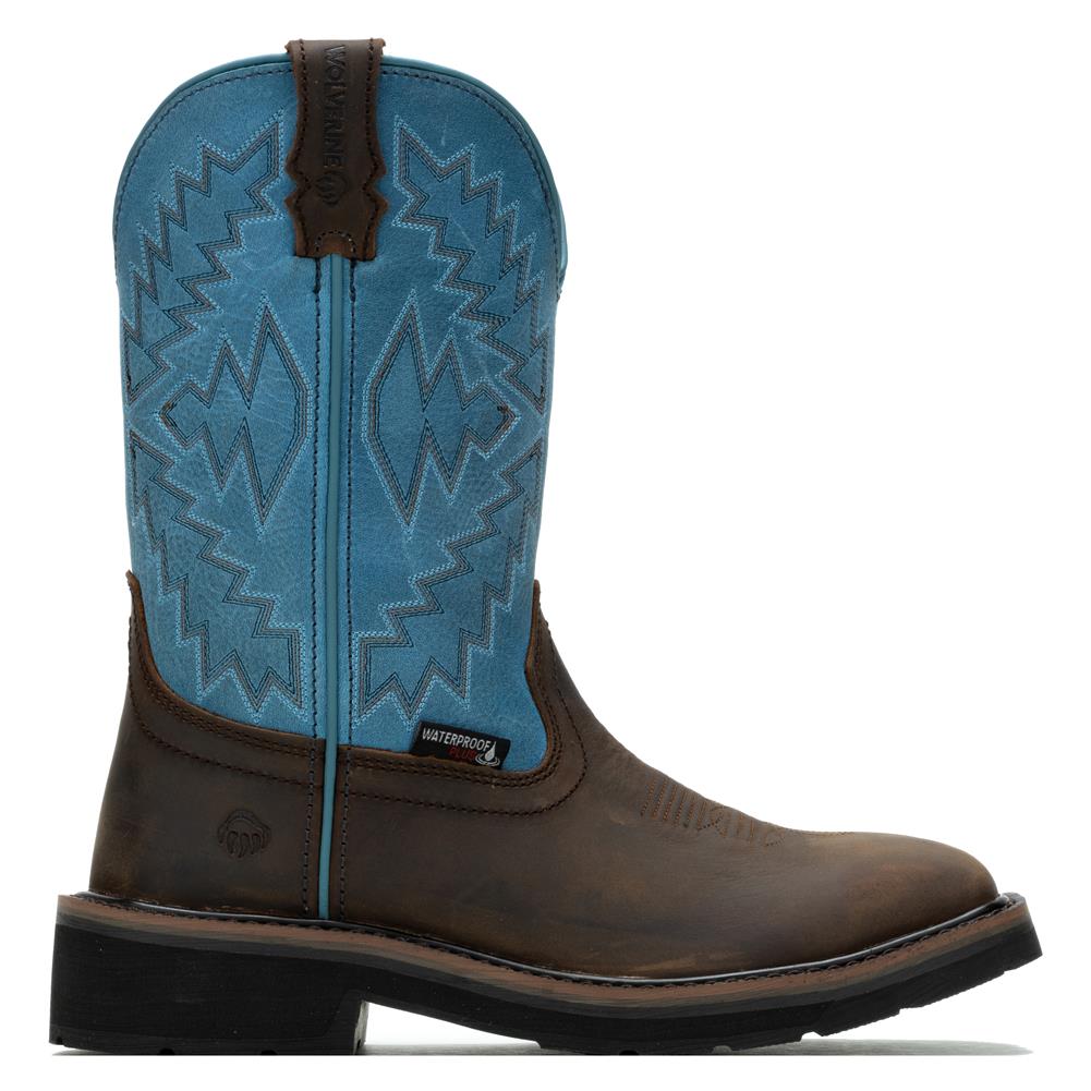 Wolverine Women s Rancher Arrow Steel Toe Wellington Work Boot W241053 in Blue 10 M