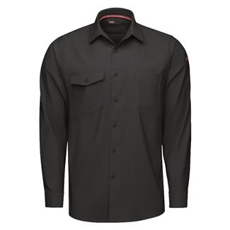 Men's Red Kap Cooling Performance Woven Long Sleeve Work Shirt Black