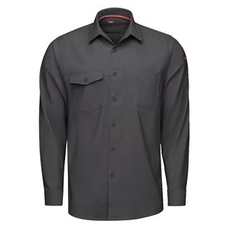 Men's Red Kap Cooling Performance Woven Long Sleeve Work Shirt Carbon