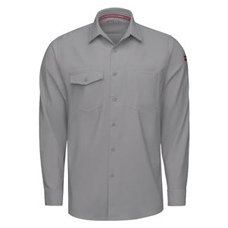 Men's Red Kap Cooling Performance Woven Long Sleeve Work Shirt Gravel