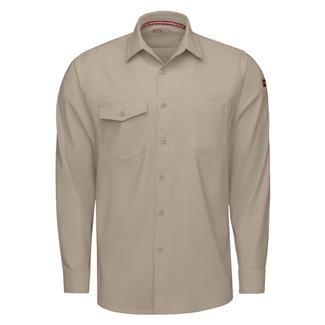 Men's Red Kap Cooling Performance Woven Long Sleeve Work Shirt Sand