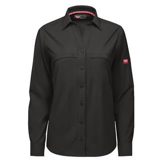 Women's Red Kap Cooling Performance Woven Long Sleeve Work Shirt Black