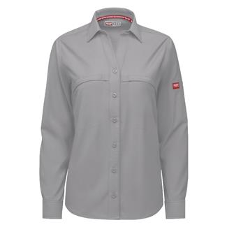 Women's Red Kap Cooling Performance Woven Long Sleeve Work Shirt Gravel