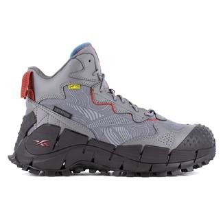 Men's Reebok Zig Kinetica Edge II Work Waterproof Composite Toe Met Guard Boots Gray / Black / Red