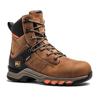 Men's Timberland PRO 8" Hypercharge Composite Toe Waterproof Boots Medium Brown