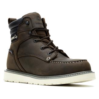 Men's Wolverine Trade Wedge Moc-Toe Waterproof Boots Dark Brown