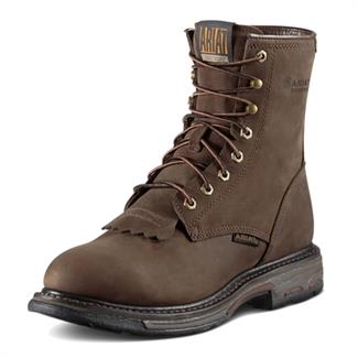 Men's Ariat 8" WorkHog Waterproof Boots Oiled Dark Brown