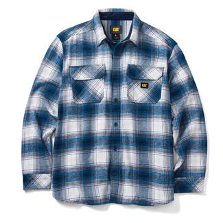 Men's CAT Buffalo Check Overshirt White / Detroit Blue