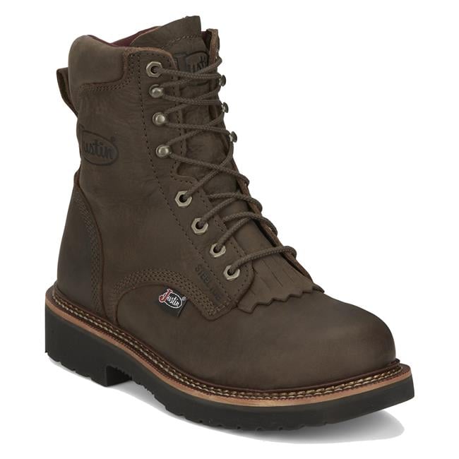 Lace up steel toe work boots sales
