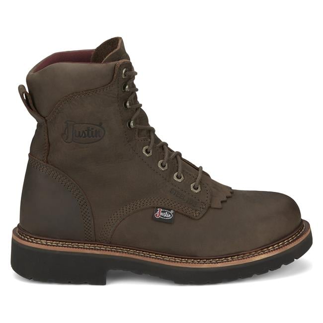 Justin Men s Rivot Steel Toe Lace Up Work Boots