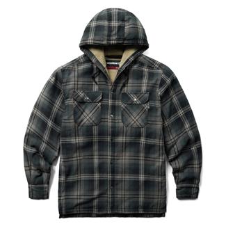 Men's Wolverine Hastings Sherpa Lined Hooded Shirt-Jac Black Plaid