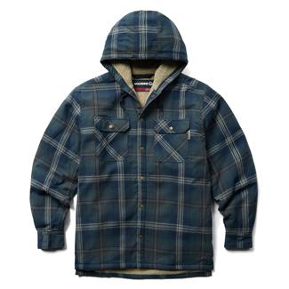 Men's Wolverine Hastings Sherpa Lined Hooded Shirt-Jac Slate Plaid