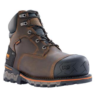 Men's Timberland PRO 6" Boondock Composite Toe Waterproof Boots Brown