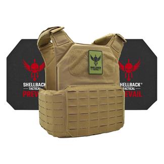 Shellback Tactical Shield 2.0 Active Shooter Kit / Level IV 4S17 Armor Plates Coyote
