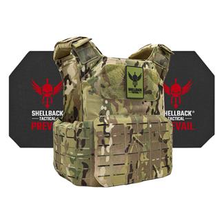 Shellback Tactical Shield 2.0 Active Shooter Kit / Level IV 4S17 Armor Plates MultiCam