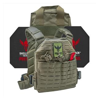 Shellback Tactical Defender 2.0 Active Shooter Armor Kit / Level IV Model 4S17 Armor Plates Ranger Green