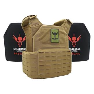 Shellback Tactical Shield 2.0 Lightweight Armor System / Level III Model LON-III-P Hard Armor Plates Coyote