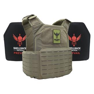 Shellback Tactical Shield 2.0 Lightweight Armor System / Level III Model LON-III-P Hard Armor Plates Ranger Green