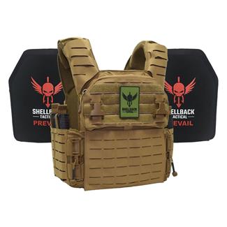 Shellback Tactical Banshee Elite 3.0 Lightweight Armor System / Level III Model LON-III-P Hard Armor Plates Coyote