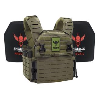 Shellback Tactical Banshee Elite 3.0 Lightweight Armor System / Level III Model LON-III-P Hard Armor Plates Ranger Green