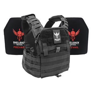 Shellback Tactical Banshee Elite 2.0 Lightweight Armor System / Level III Model LON-III-P Hard Armor Plates Black