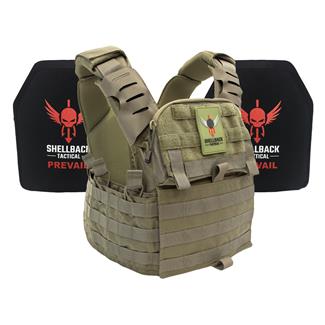 Shellback Tactical Banshee Elite 2.0 Lightweight Armor System / Level III Model LON-III-P Hard Armor Plates Ranger Green