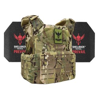 Shellback Tactical Shield 2.0 Active Shooter Kit / Level III Model AR1000 Armor Plates MultiCam
